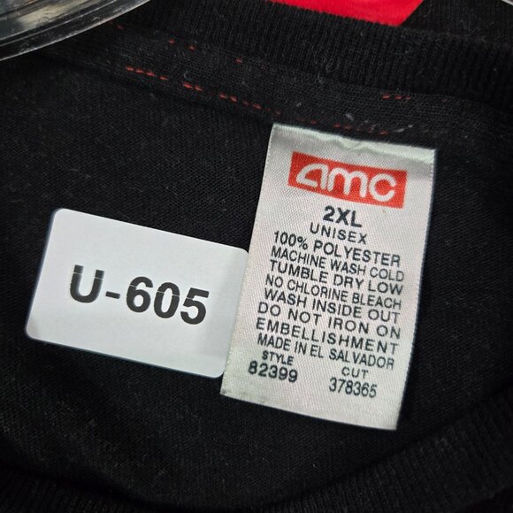 AMC Men Shirt 2XL Black Logo Theatres Movie Graphic Short Sleeve Crew Neck Tee - Picture 9 of 9